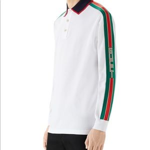 A white Gucci long sleeve with collar